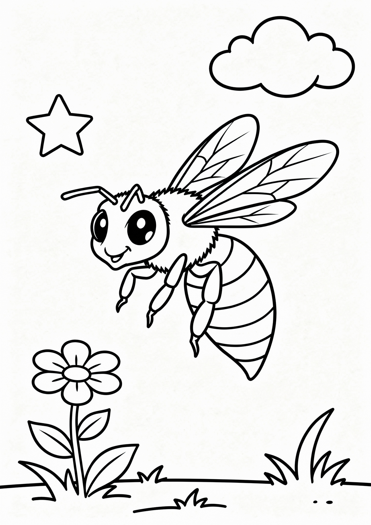 Dibujo de Abeja para Colorear para Mayores de 6 Años