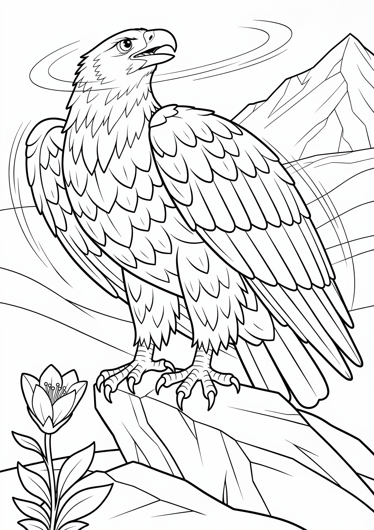 Eagle Coloring Page for Ages 6 and Up