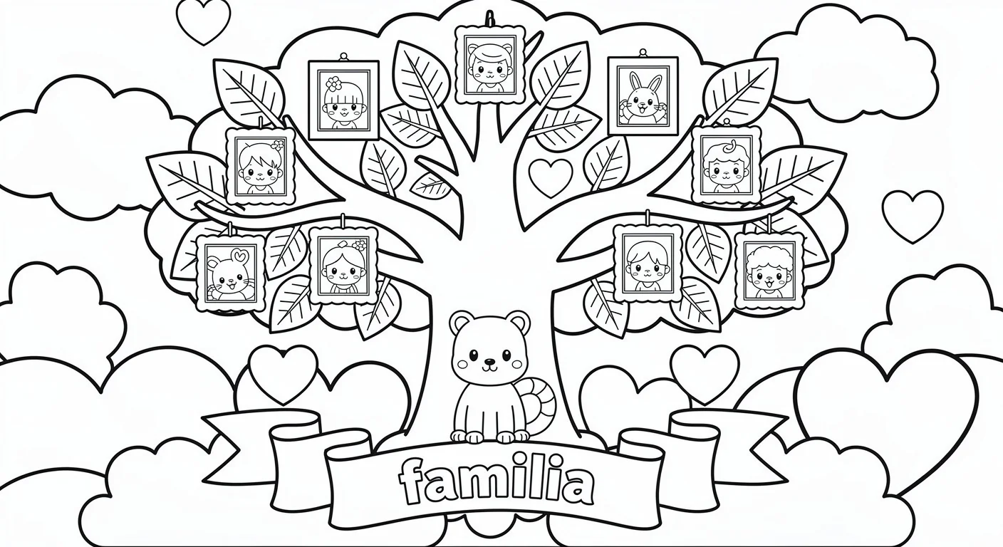 Family tree Coloring Page