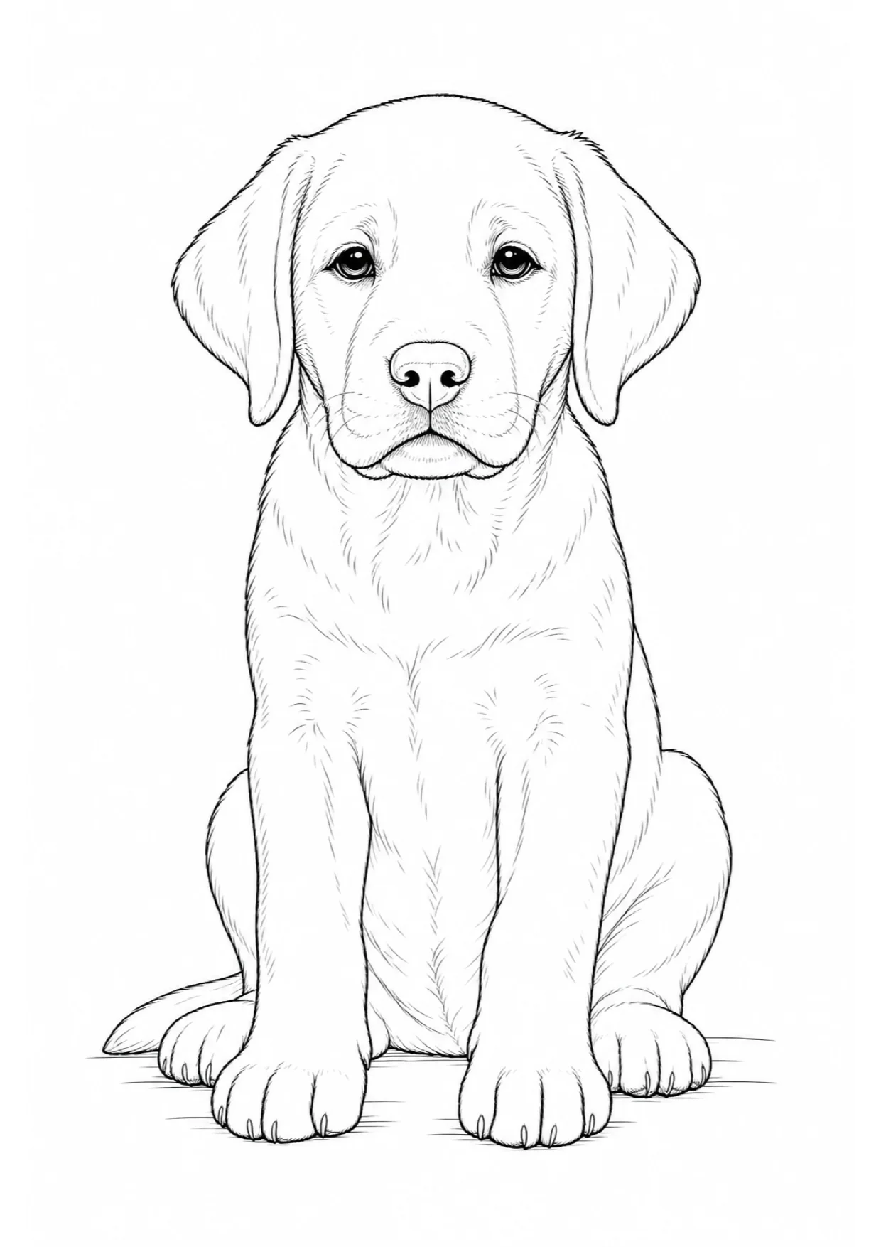 Labrador Puppy Coloring Page to Print Free