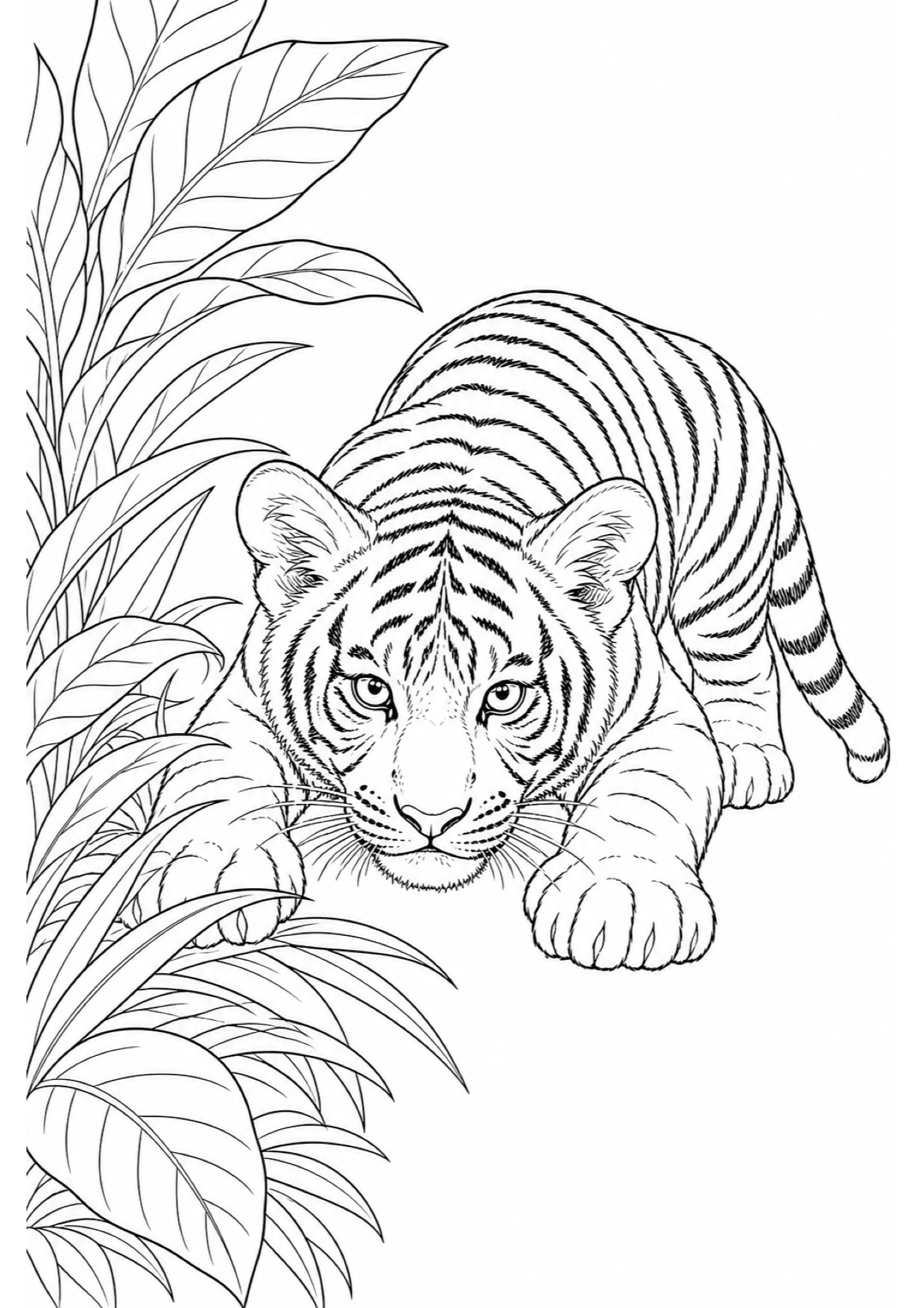 Tiger Cub Coloring Page to Print Free