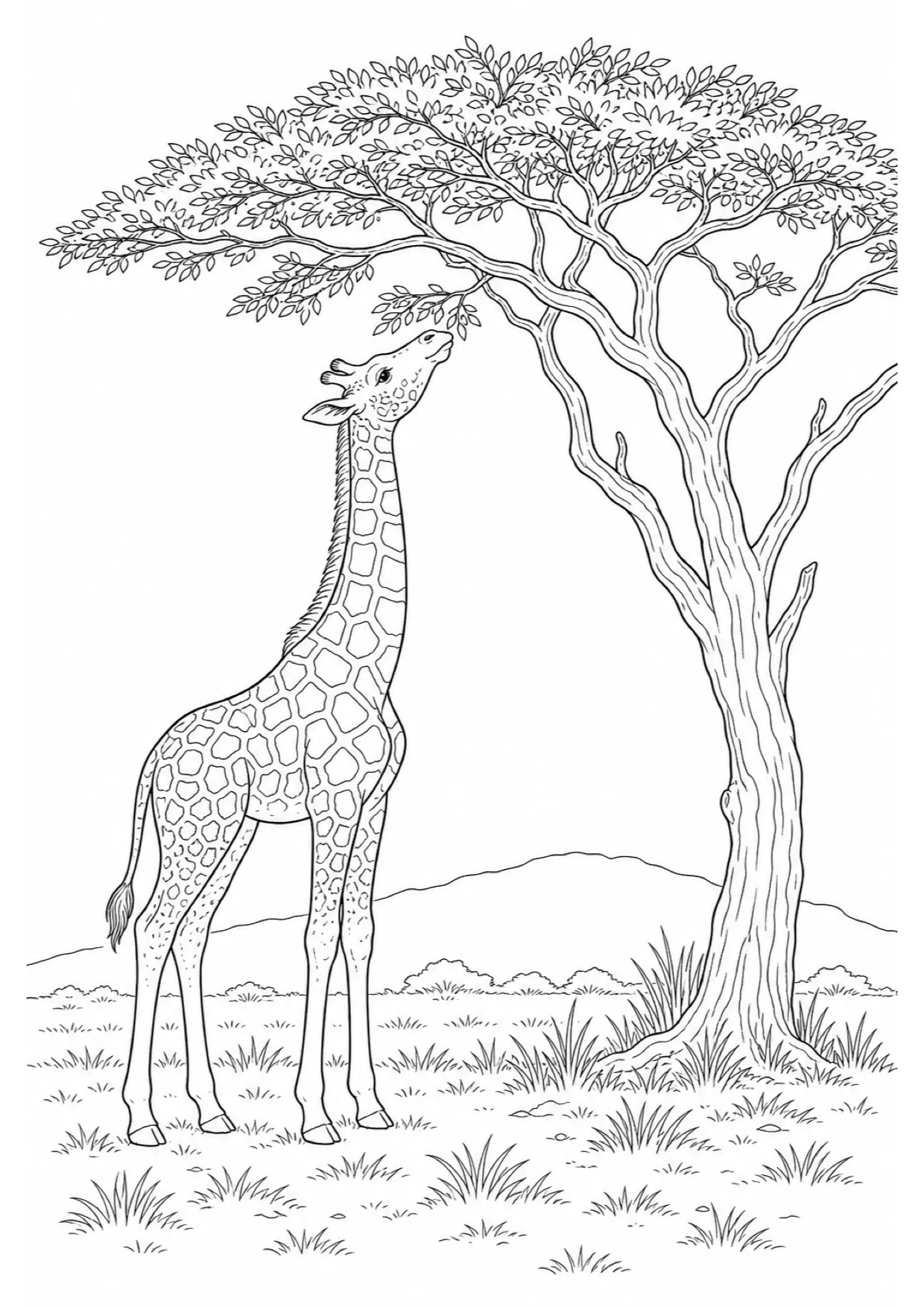 Baby Giraffe Coloring Page to Print Free