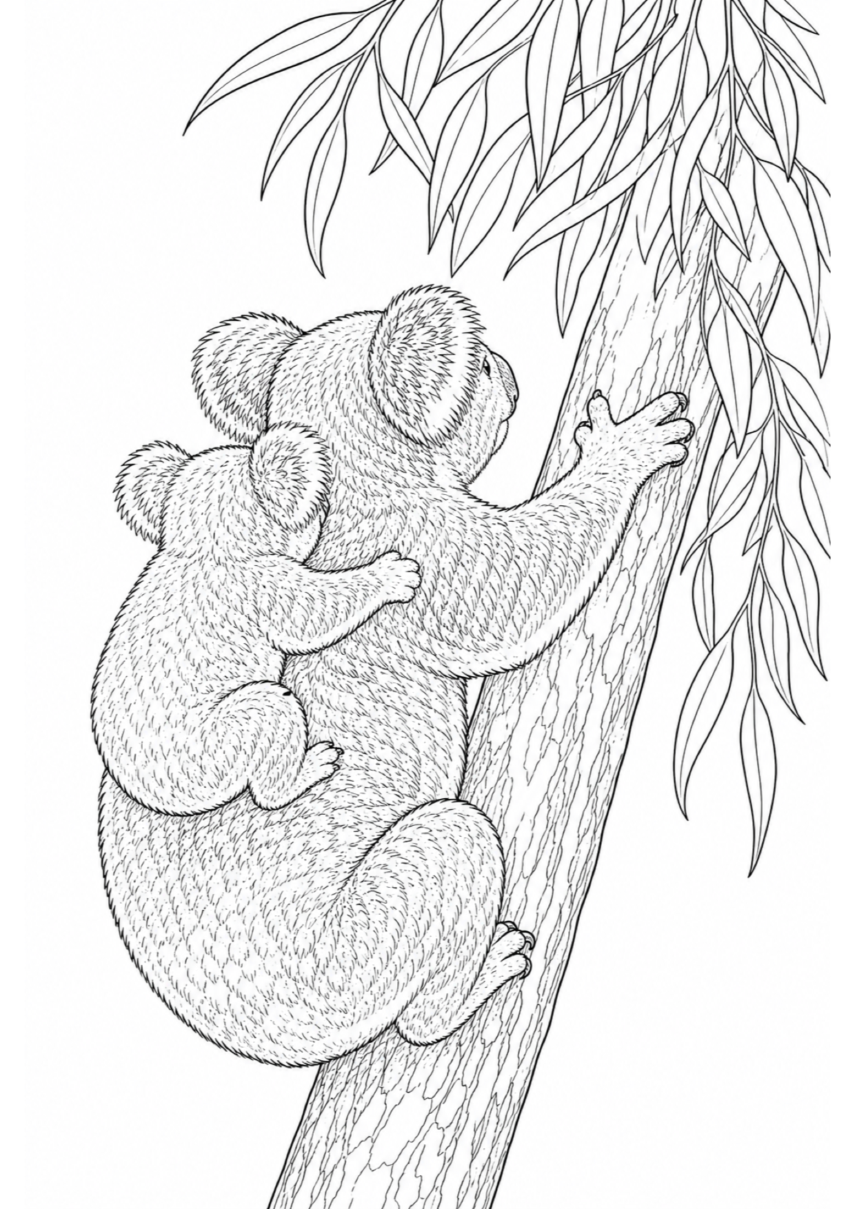 Baby Koala Coloring Page to Print Free