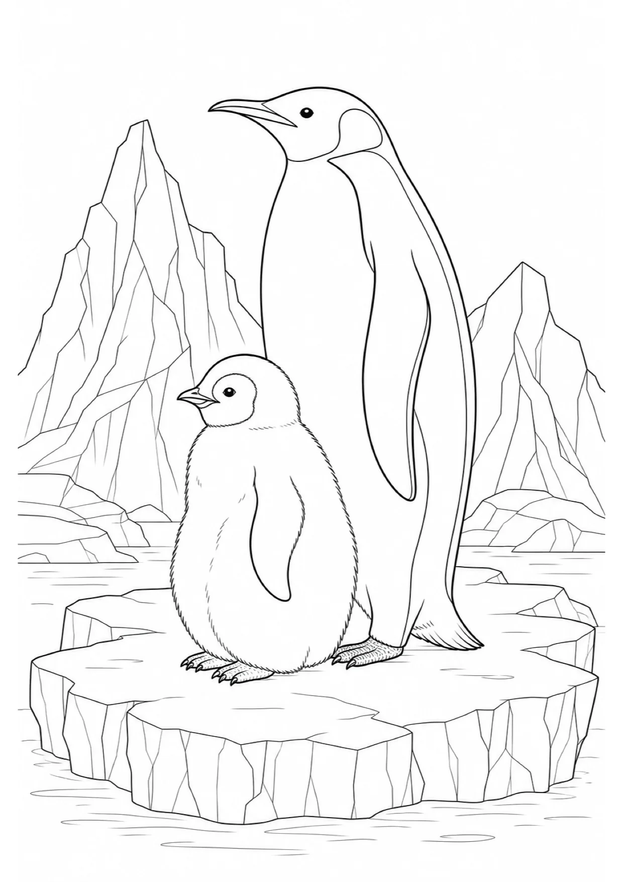 Baby Penguin Coloring Page to Print Free