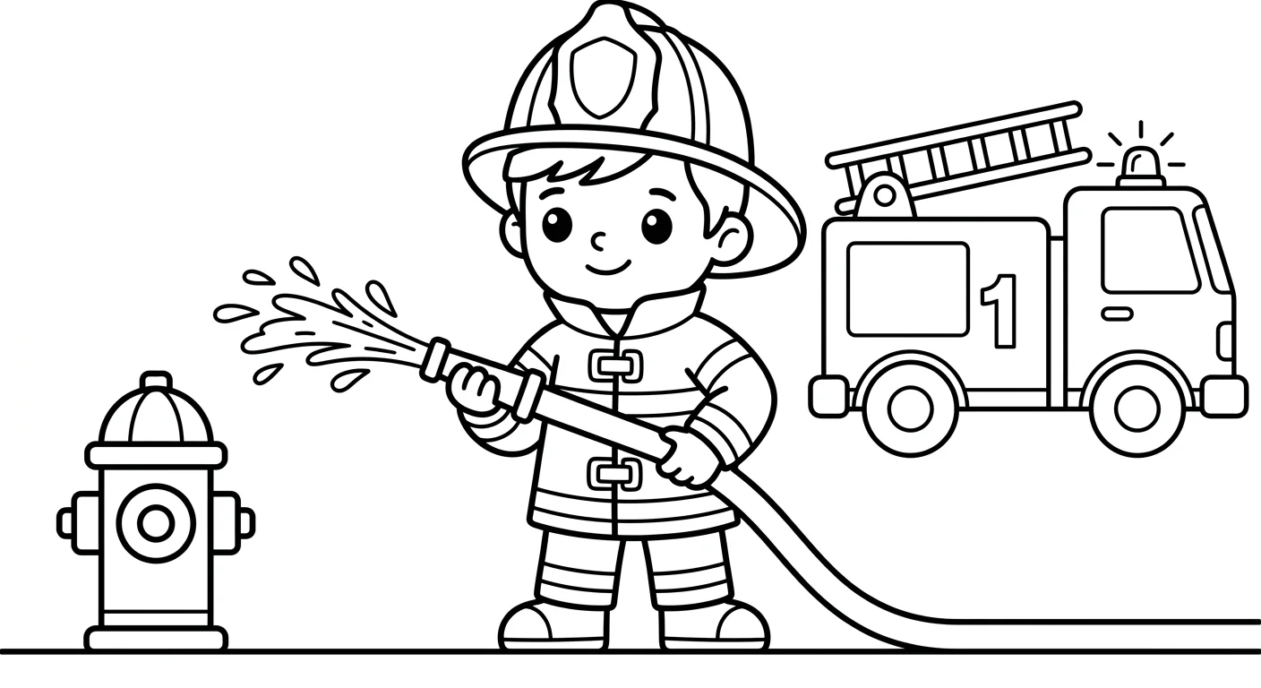 Firefighter Coloring Page