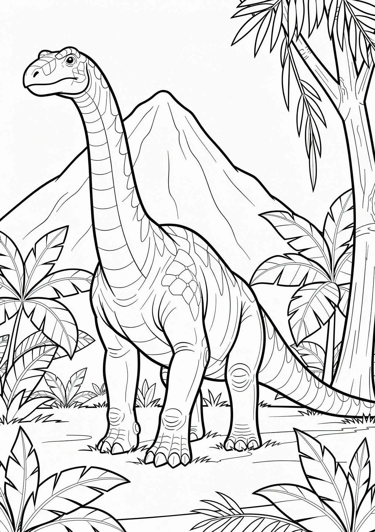 Brachiosaurus Coloring Page for Ages 6 and Up