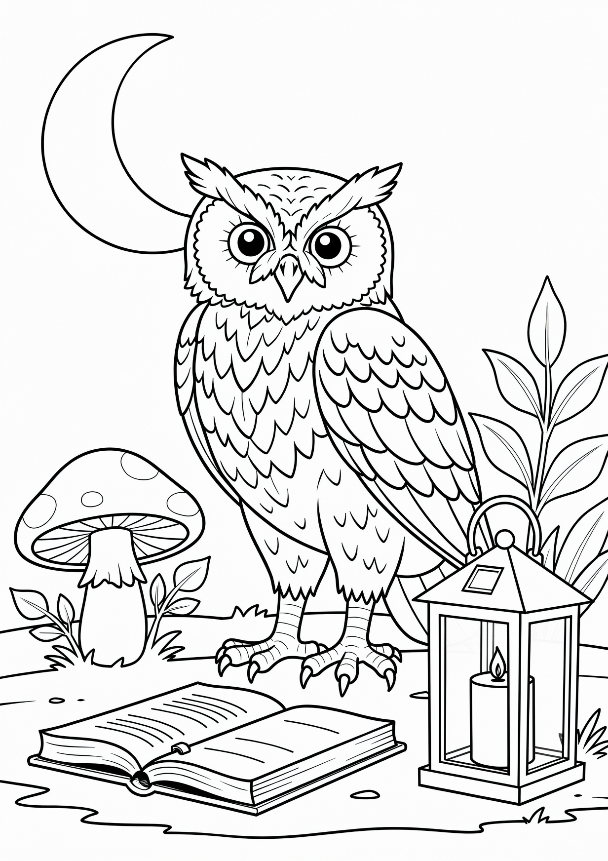 Owl Coloring Page for Ages 6 and Up