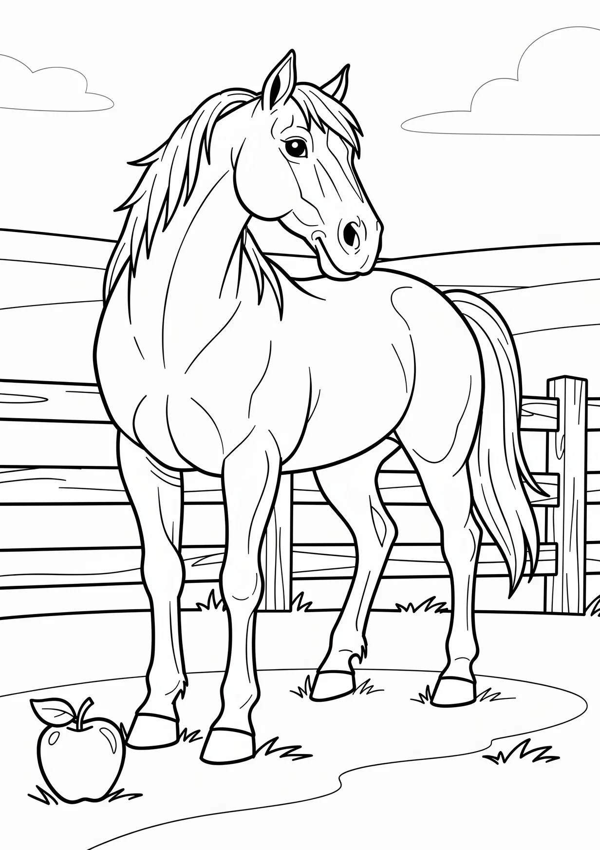 Dibujo de Caballo para Colorear para Mayores de 6 Años
