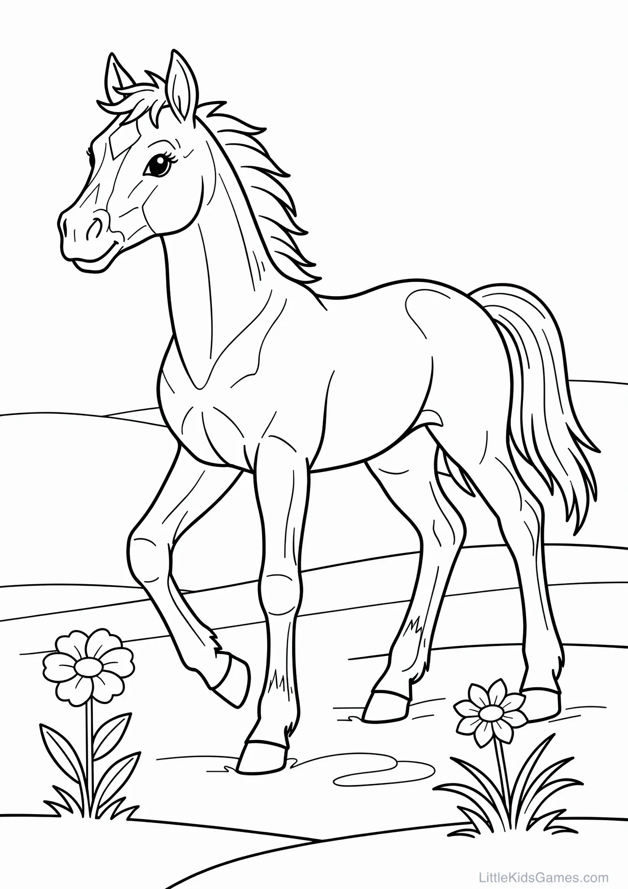 Desenho de Cavalinho para Colorir para Maiores de 6 Anos