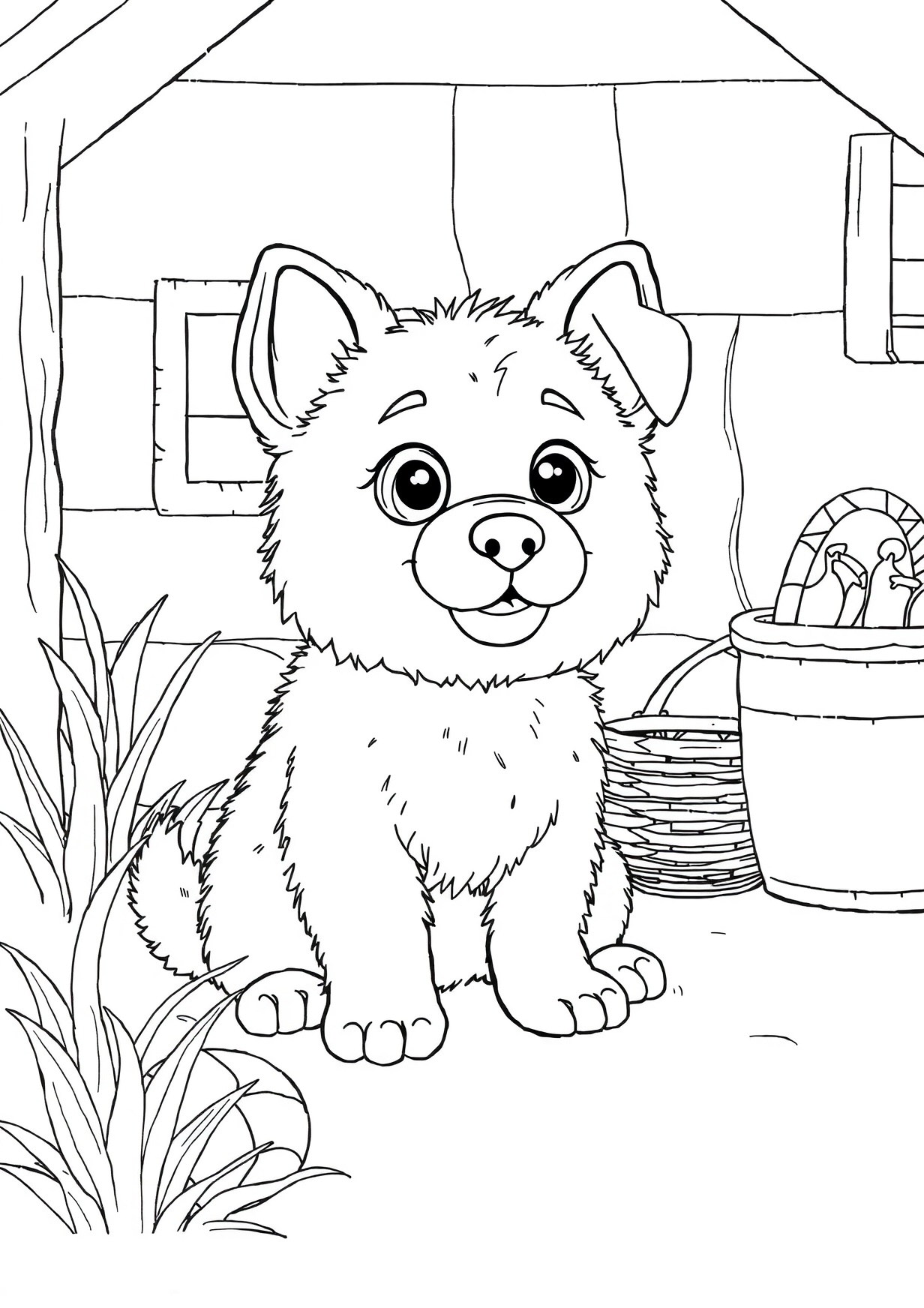 Dibujo de Cachorro bebe para Colorear para Mayores de 6 Años