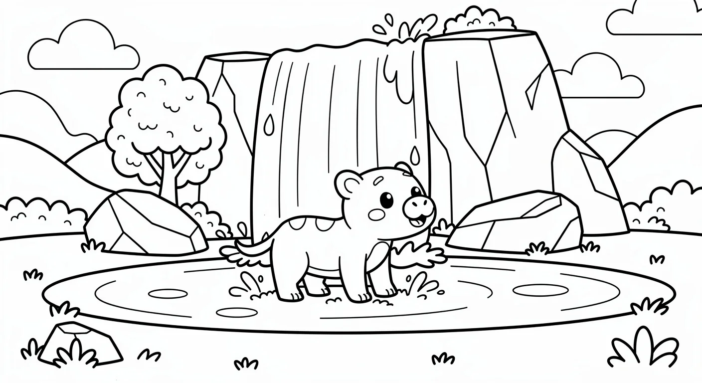 Waterfall Coloring Page