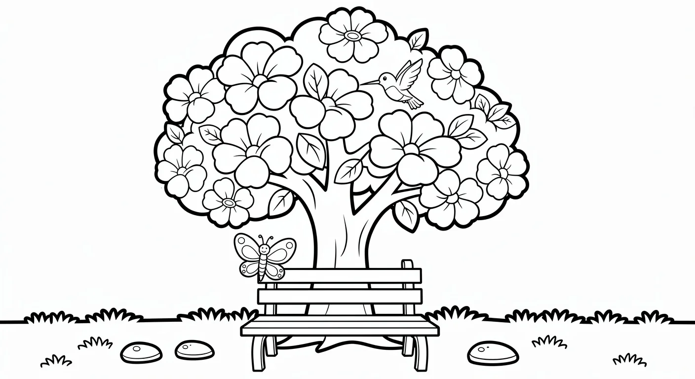 Ceibo in garden Coloring Page
