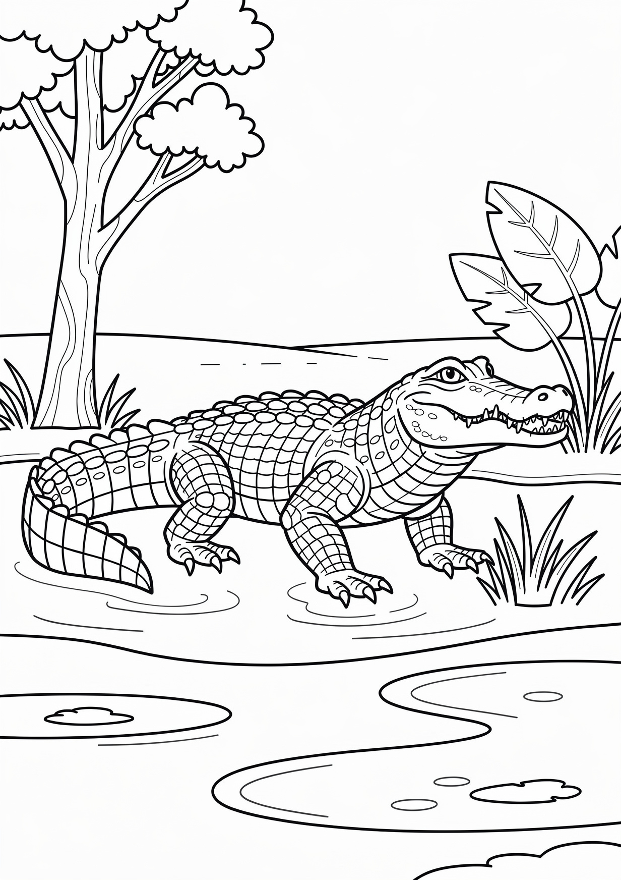 Dibujo de Cocodrilo para Colorear para Mayores de 6 Años