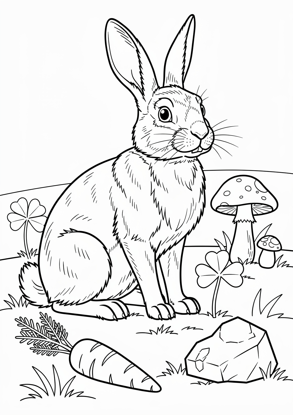 Dibujo de Conejo para Colorear para Mayores de 6 Años