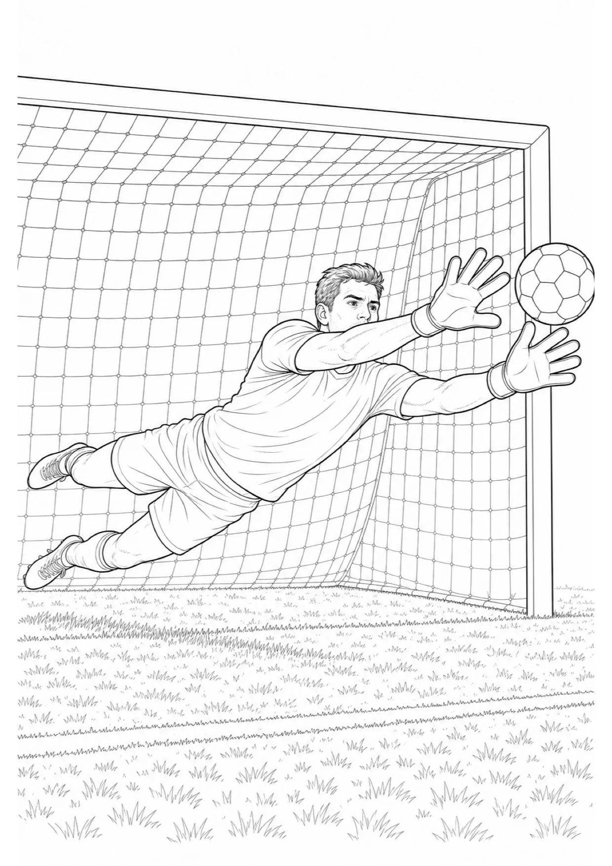 Goalkeeper Coloring Page to Print Free