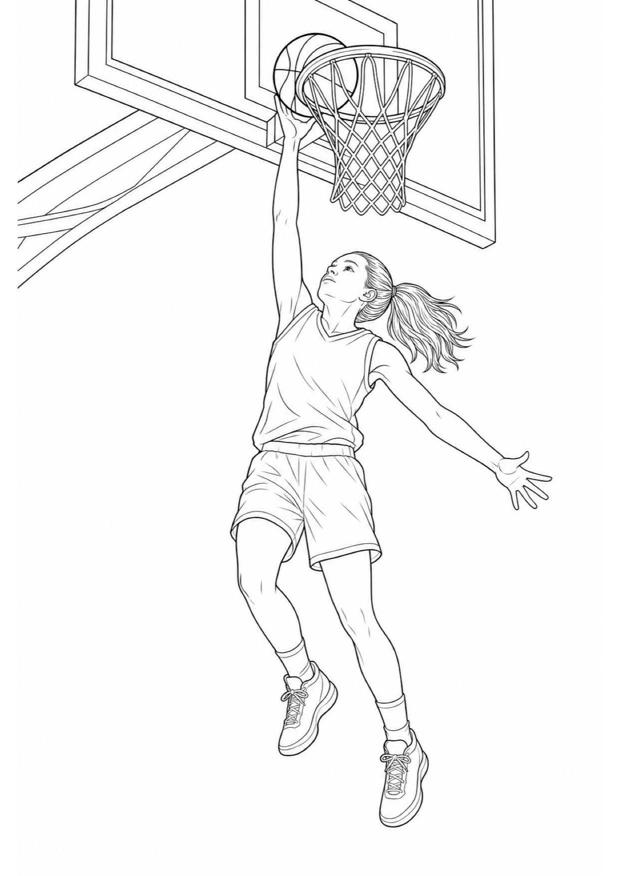 Basketball Coloring Page to Print Free