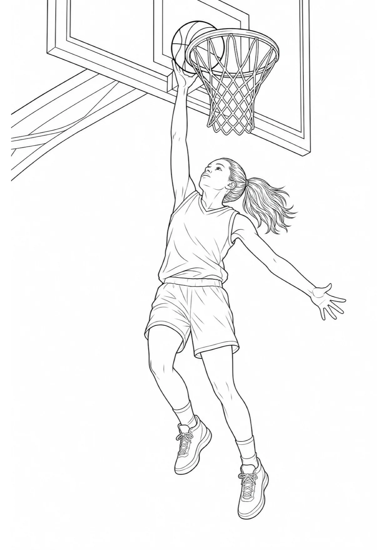 Basketball Coloring Page to Print Free