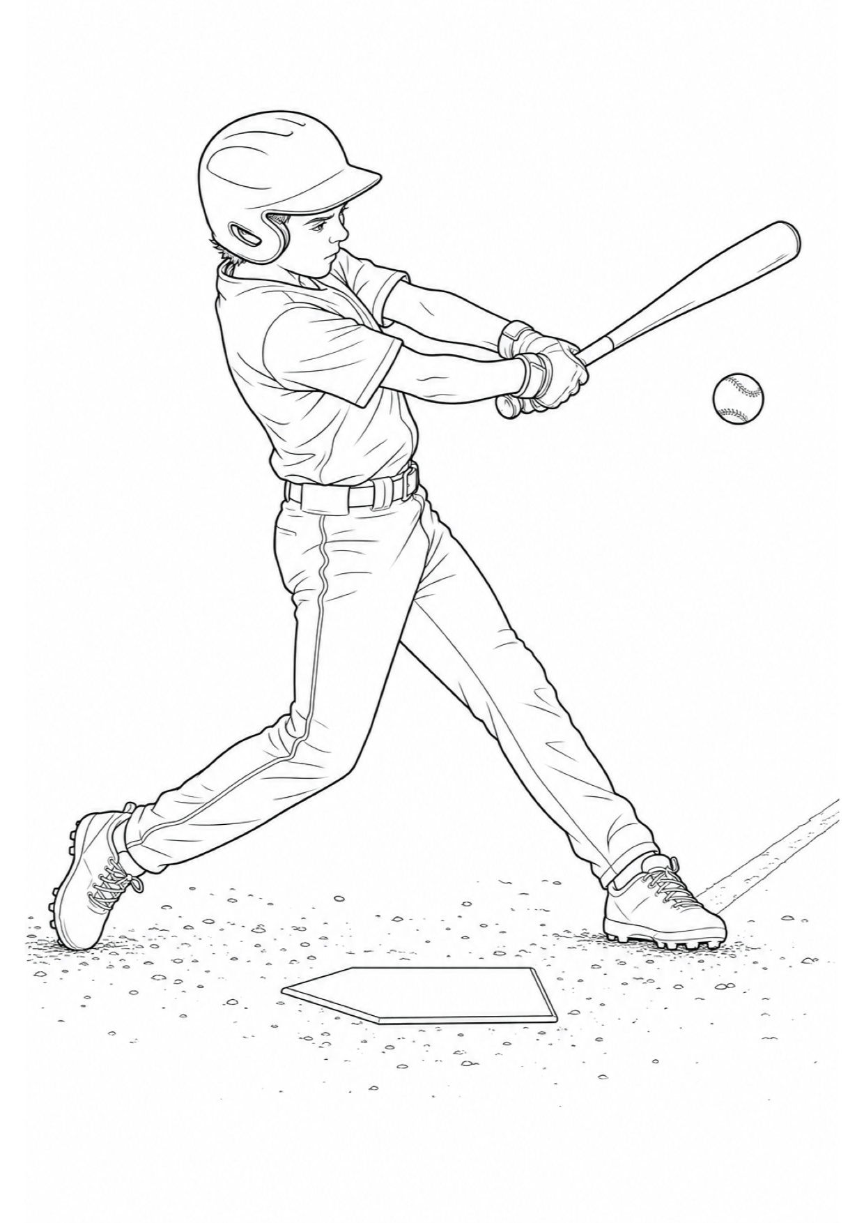 Baseball Coloring Page to Print Free
