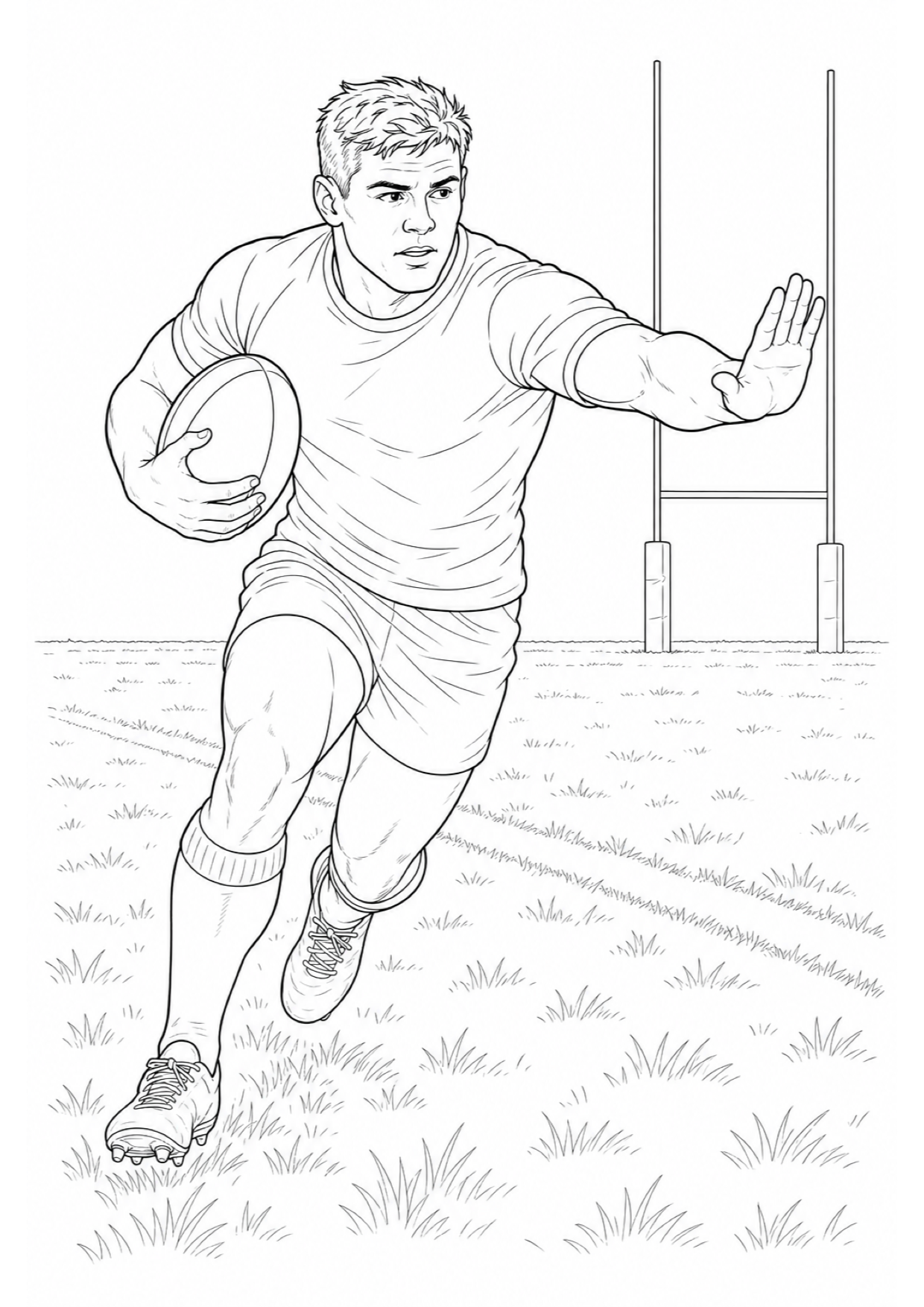 Rugby Coloring Page to Print Free