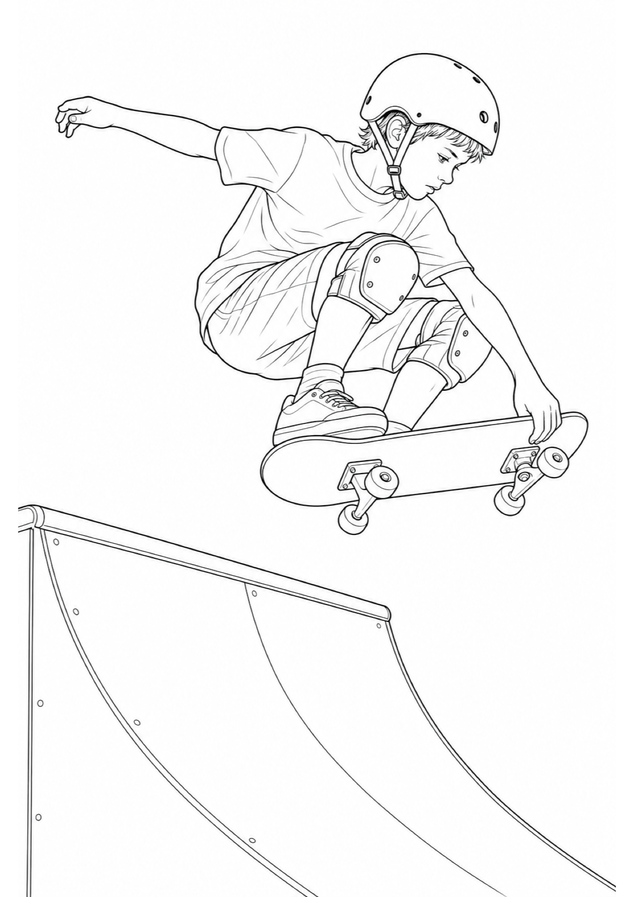 Skateboarder Coloring Page to Print Free