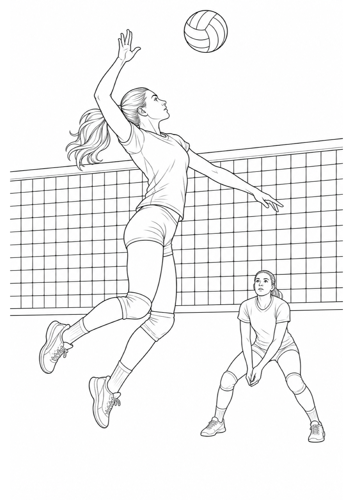 Volleyball Coloring Page to Print Free
