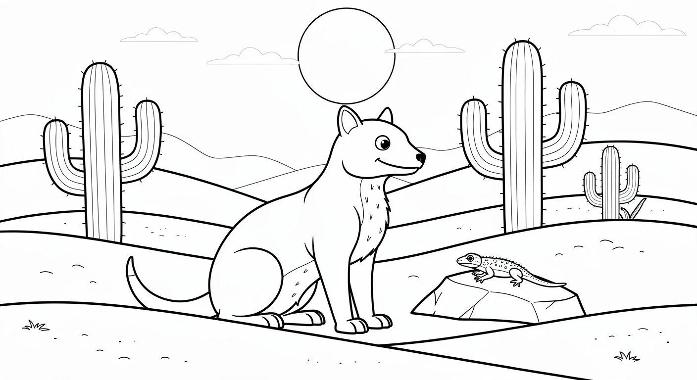 Desert Coloring Page