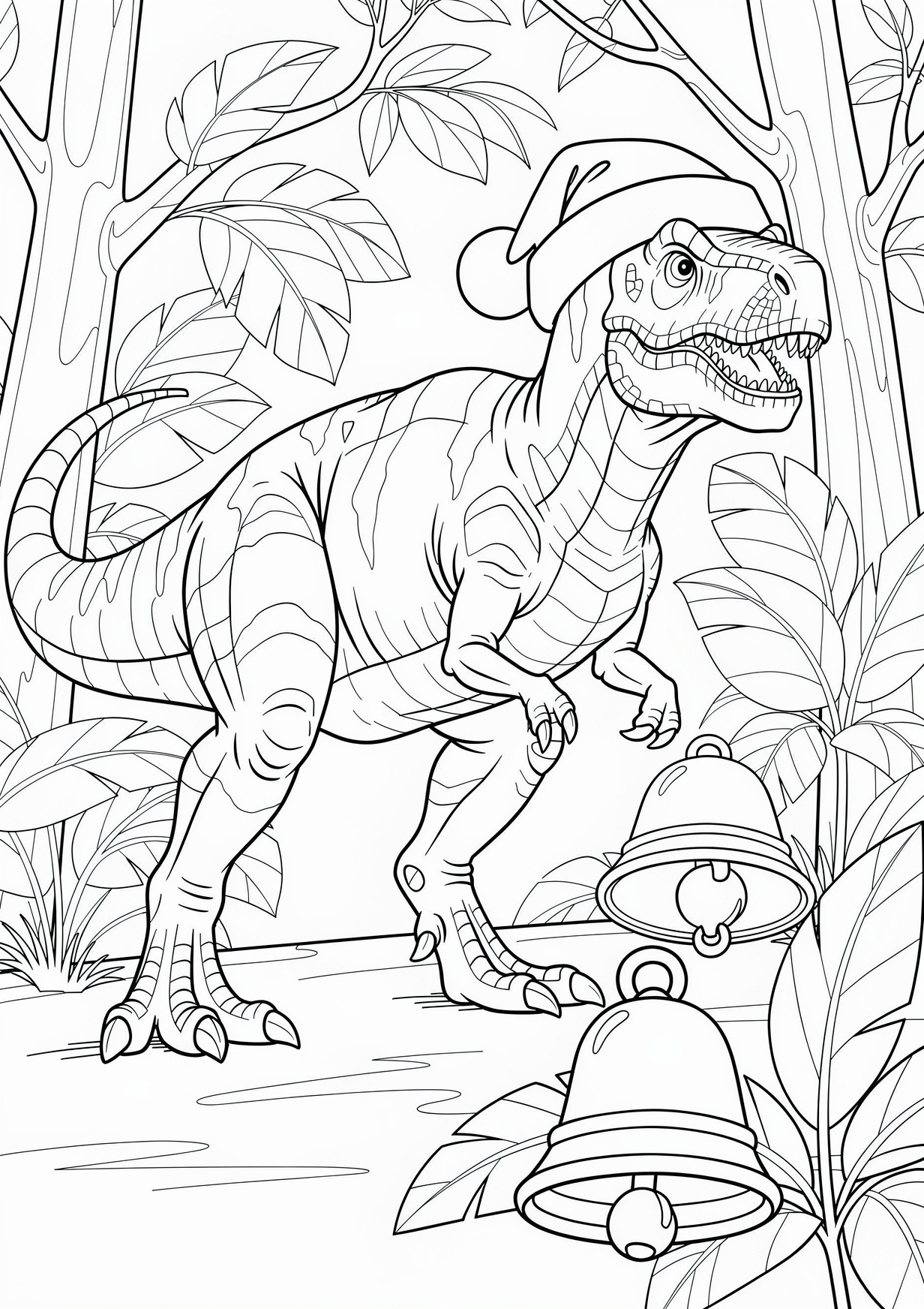 dinosaurio con gorro navideño