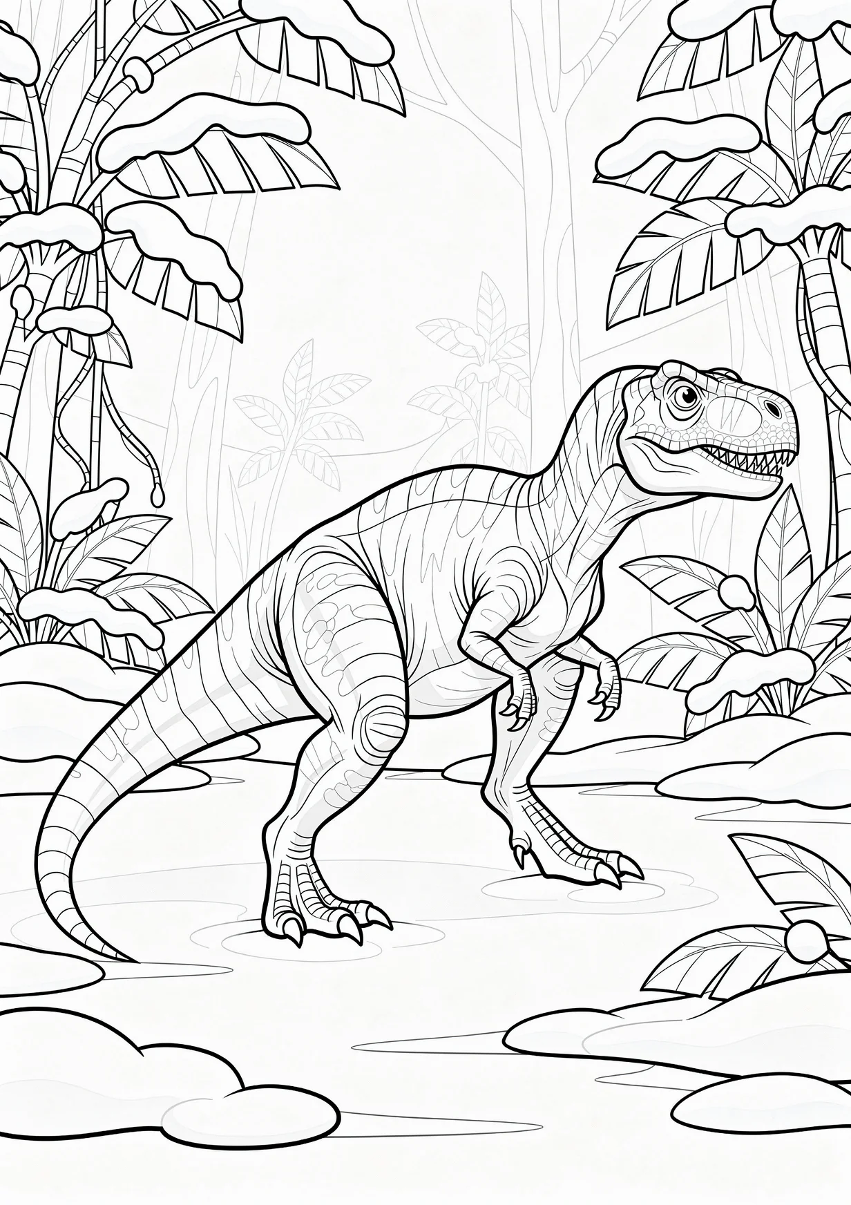 Dibujo de Dinosaurio navidad para Colorear para Mayores de 6 Años