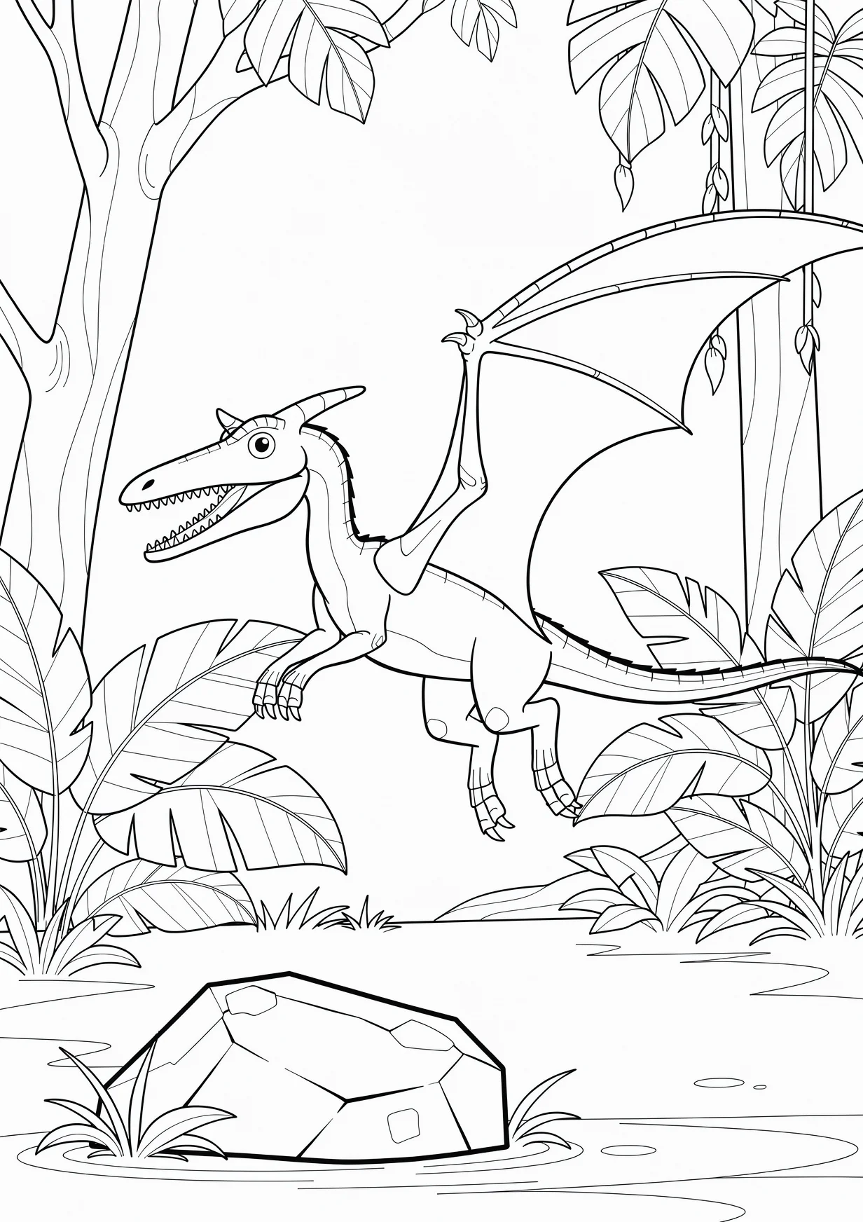 Dibujo de Dinosaurio volador para Colorear para Mayores de 6 Años