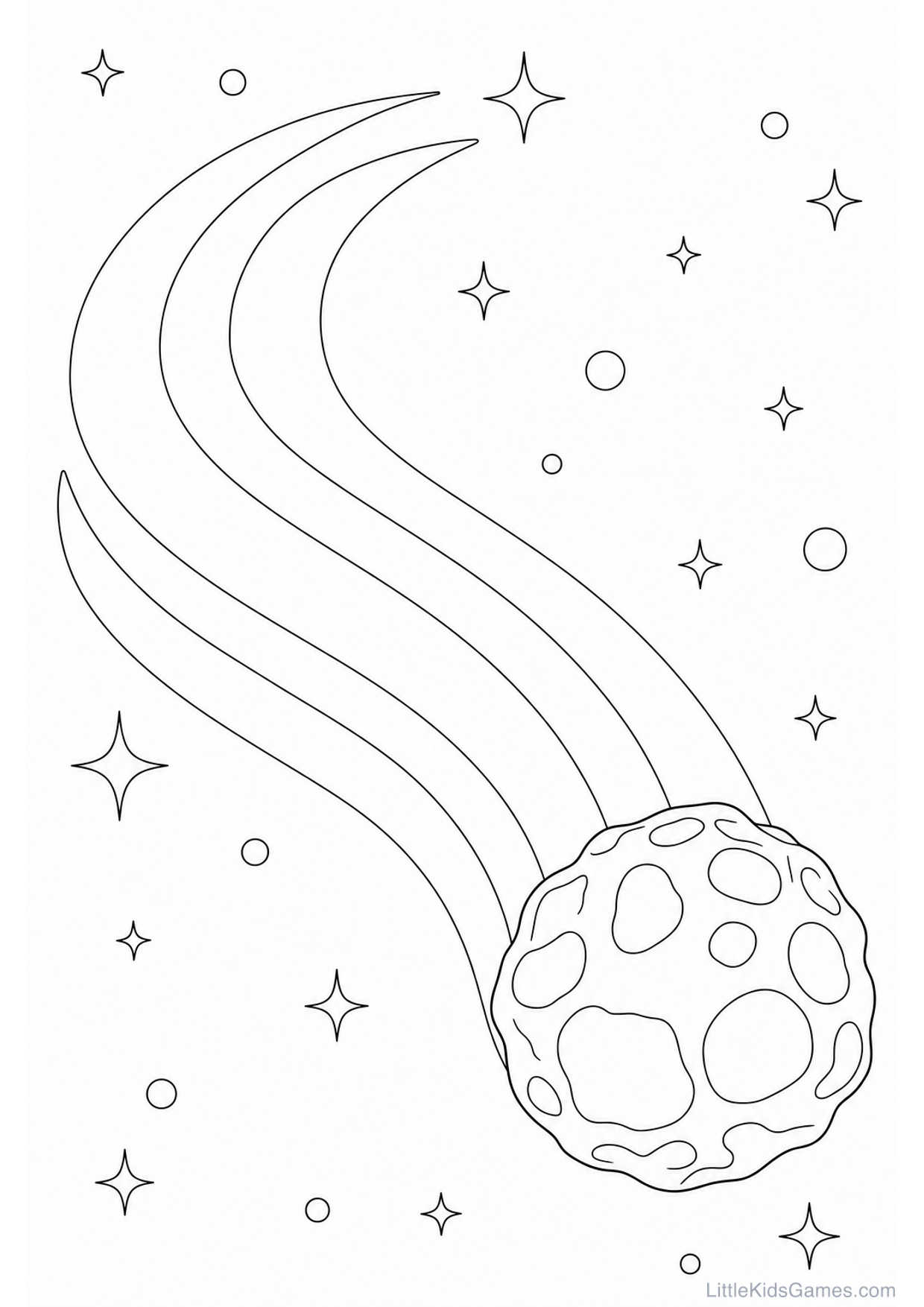 Desenho de Cometa para Colorir e Imprimir