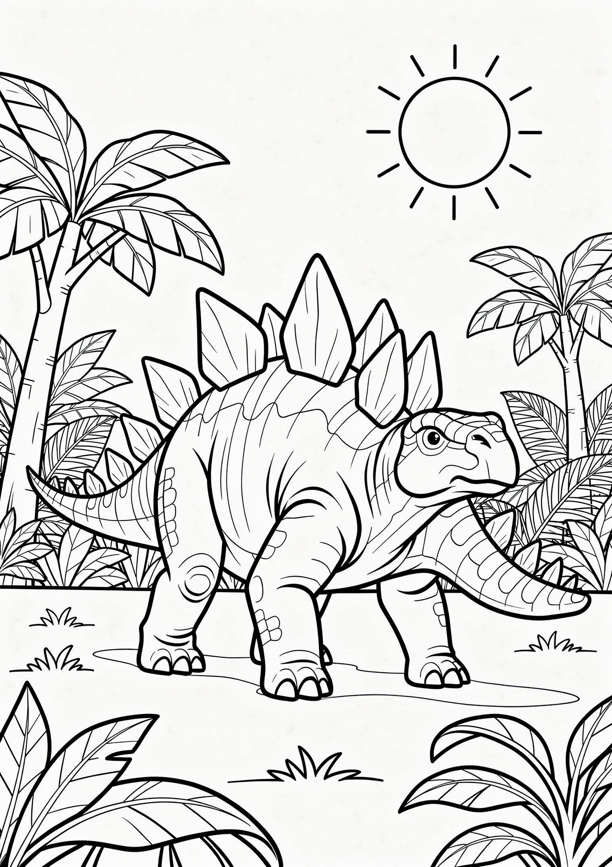 Stegosaurus Coloring Page for Ages 6 and Up