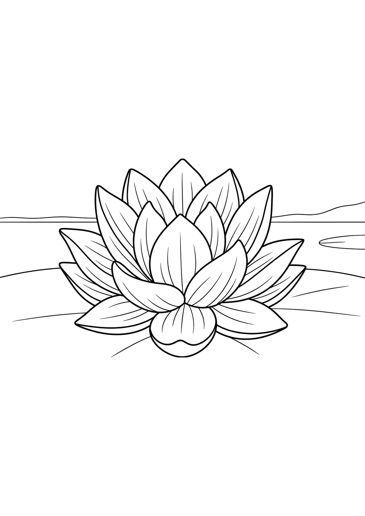 Dibujo de Flor de loto para Colorear para Mayores de 6 Años