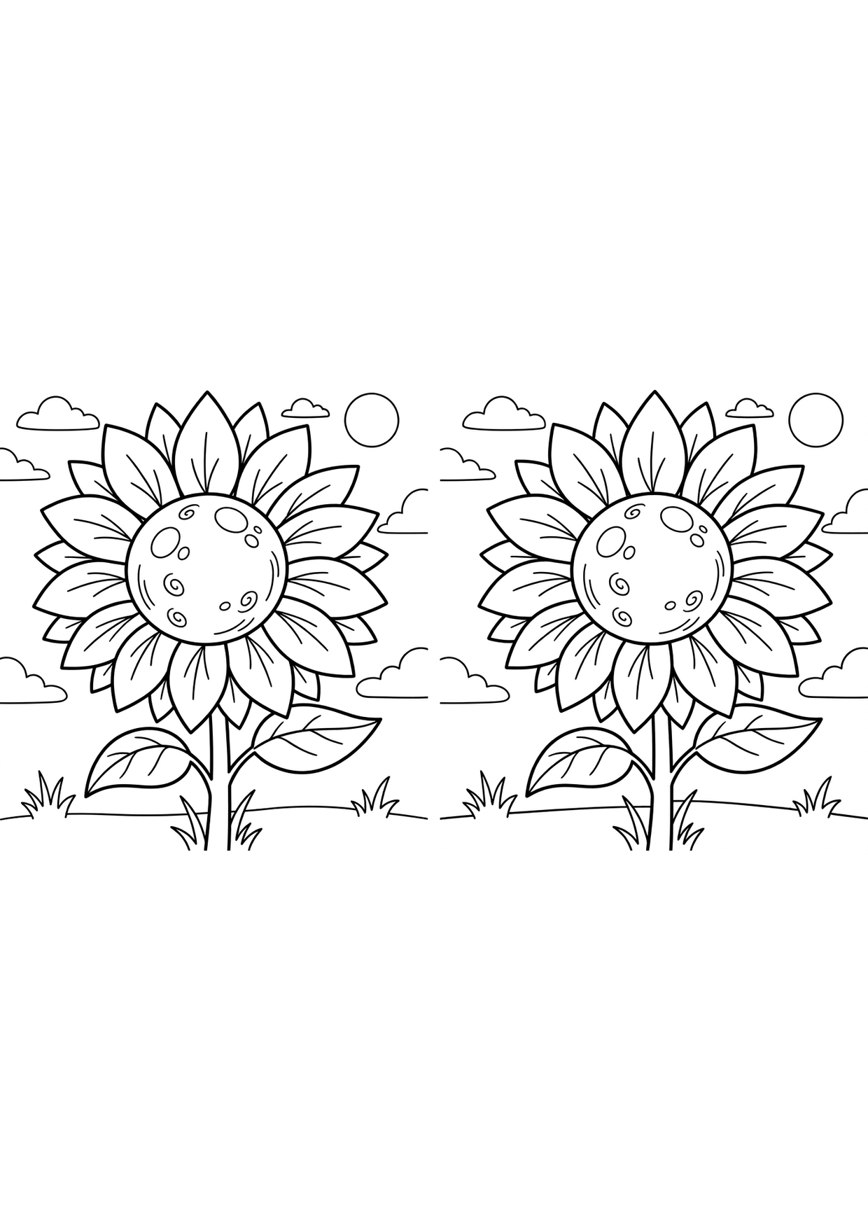 Dibujo de Flor grande facil para Colorear para Niños de 2 a 5 Años