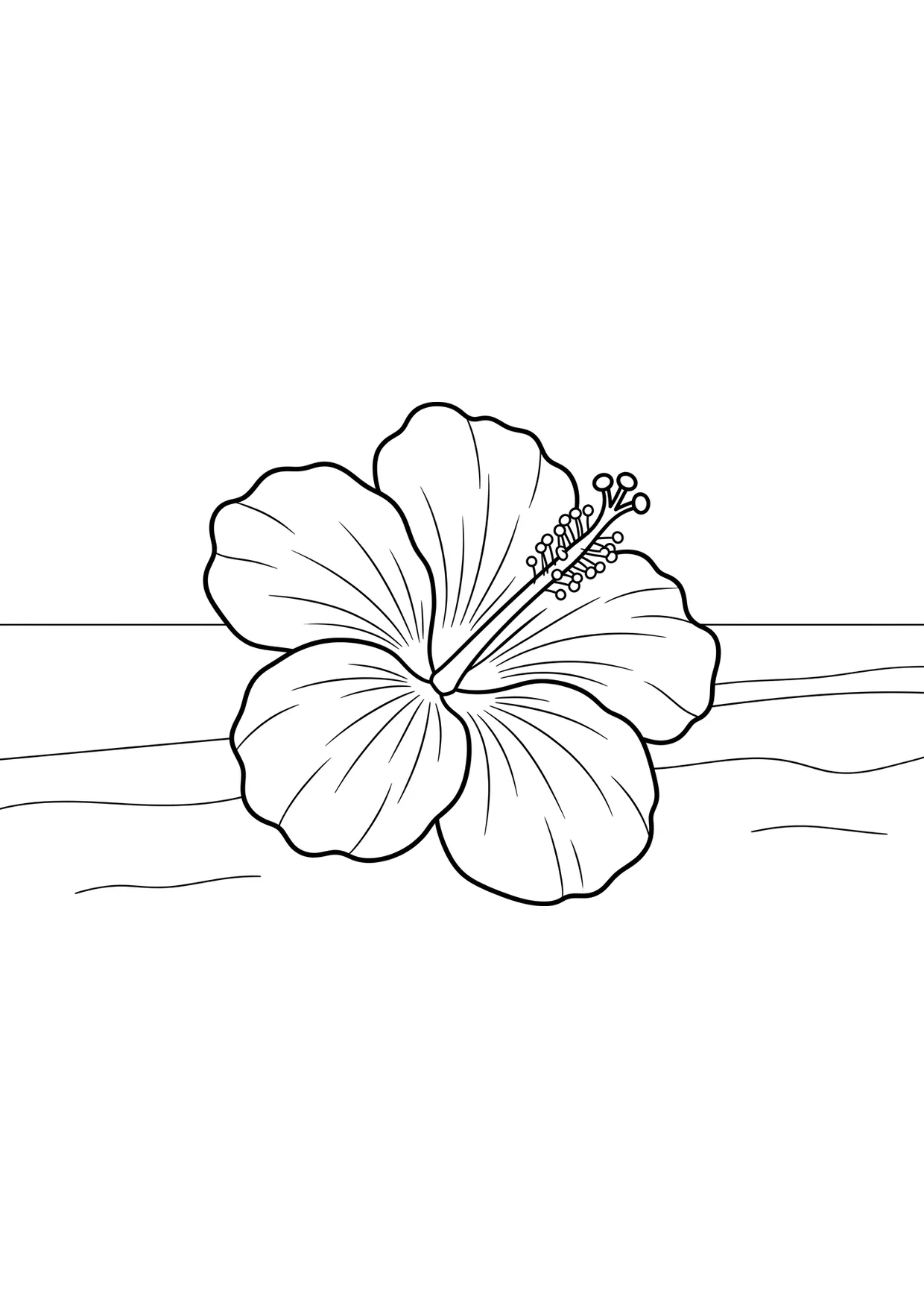 Desenho de Flor Havaiana para Colorir para Crianças de 2 a 5 Anos