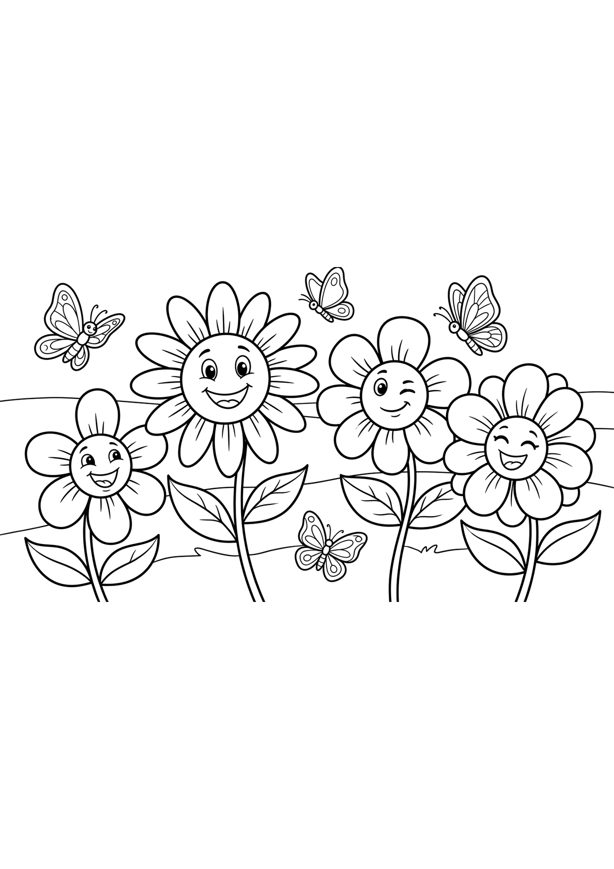 flores con mariposas