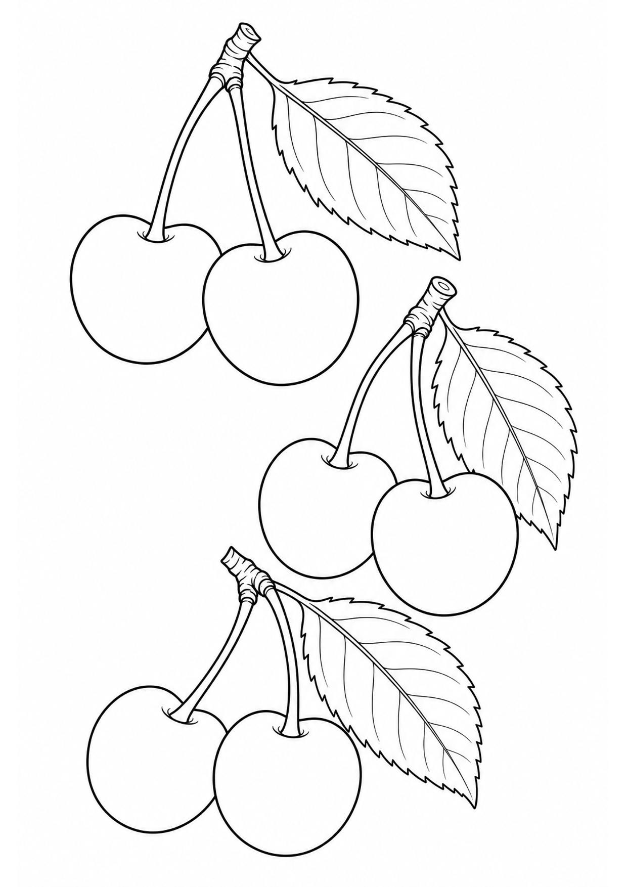 Cherries Coloring Page to Print Free