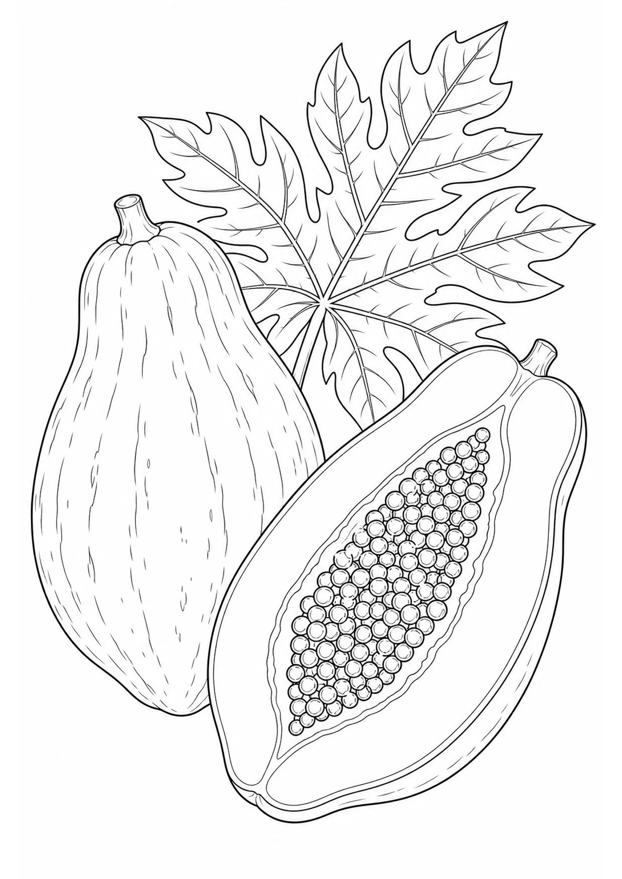 Papaya Coloring Page to Print Free