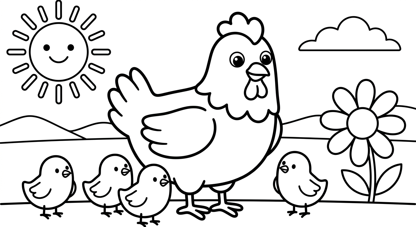 gallina con pollitos