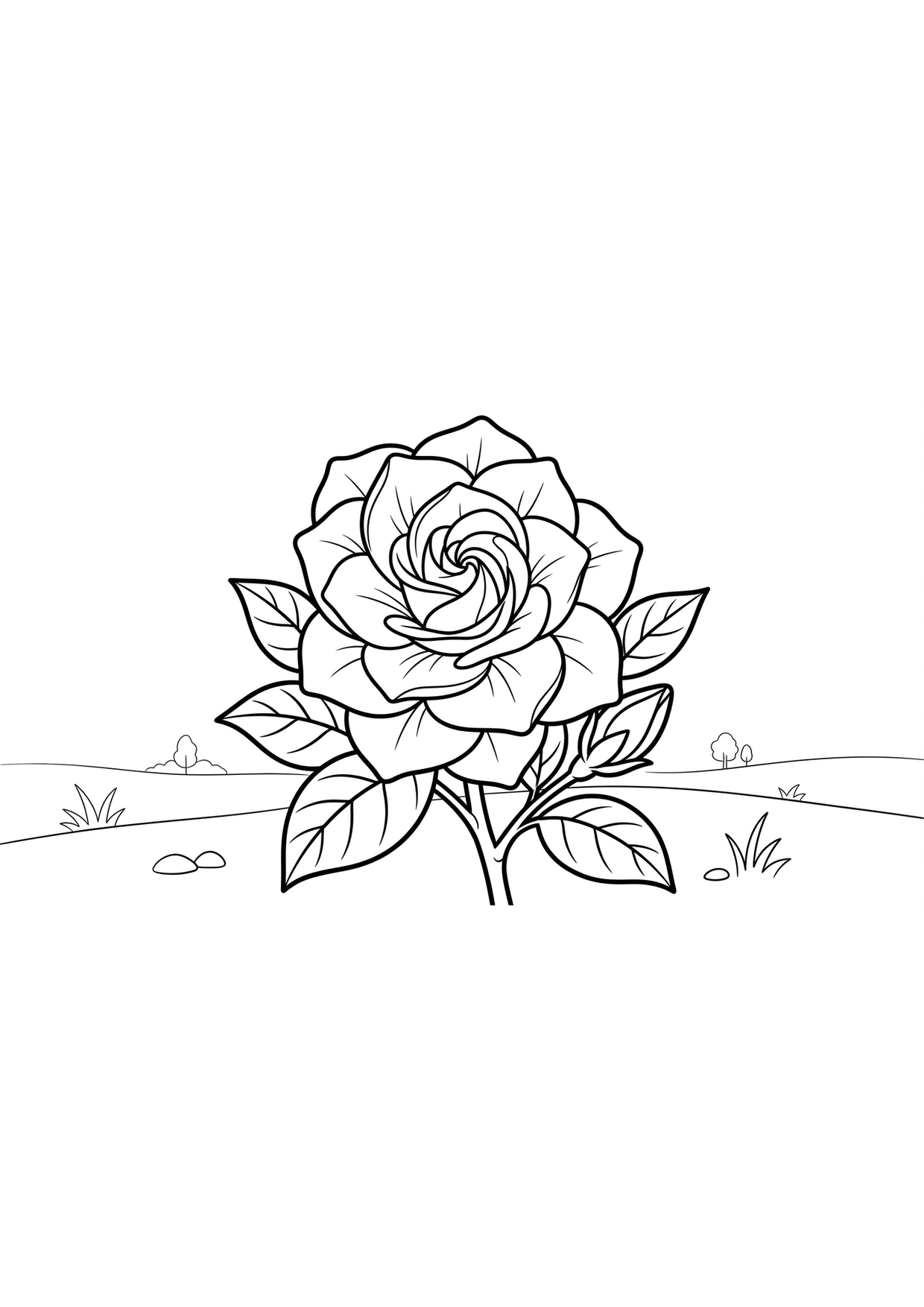 Dibujo de Gardenia para Colorear para Niños de 2 a 5 Años