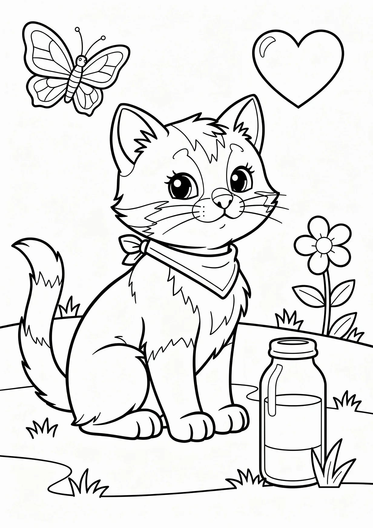Dessin de Chaton à Colorier pour les Enfants de 6 ans et Plus