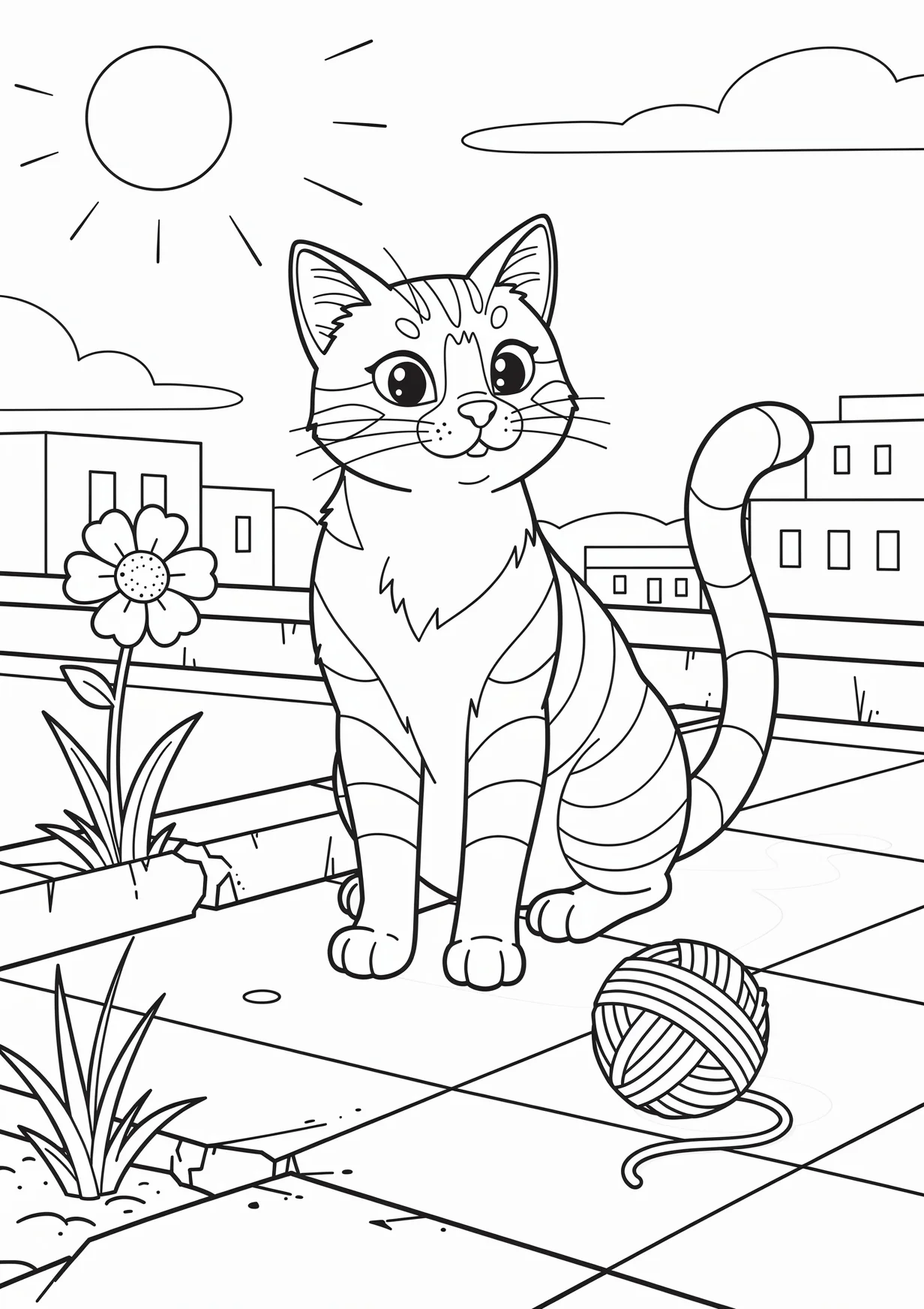 Dessin de Chat à Colorier pour les Enfants de 6 Ans et Plus