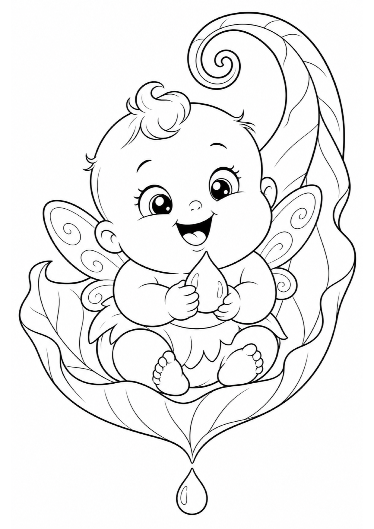 Dibujo de Hada Bebé para Colorear e Imprimir