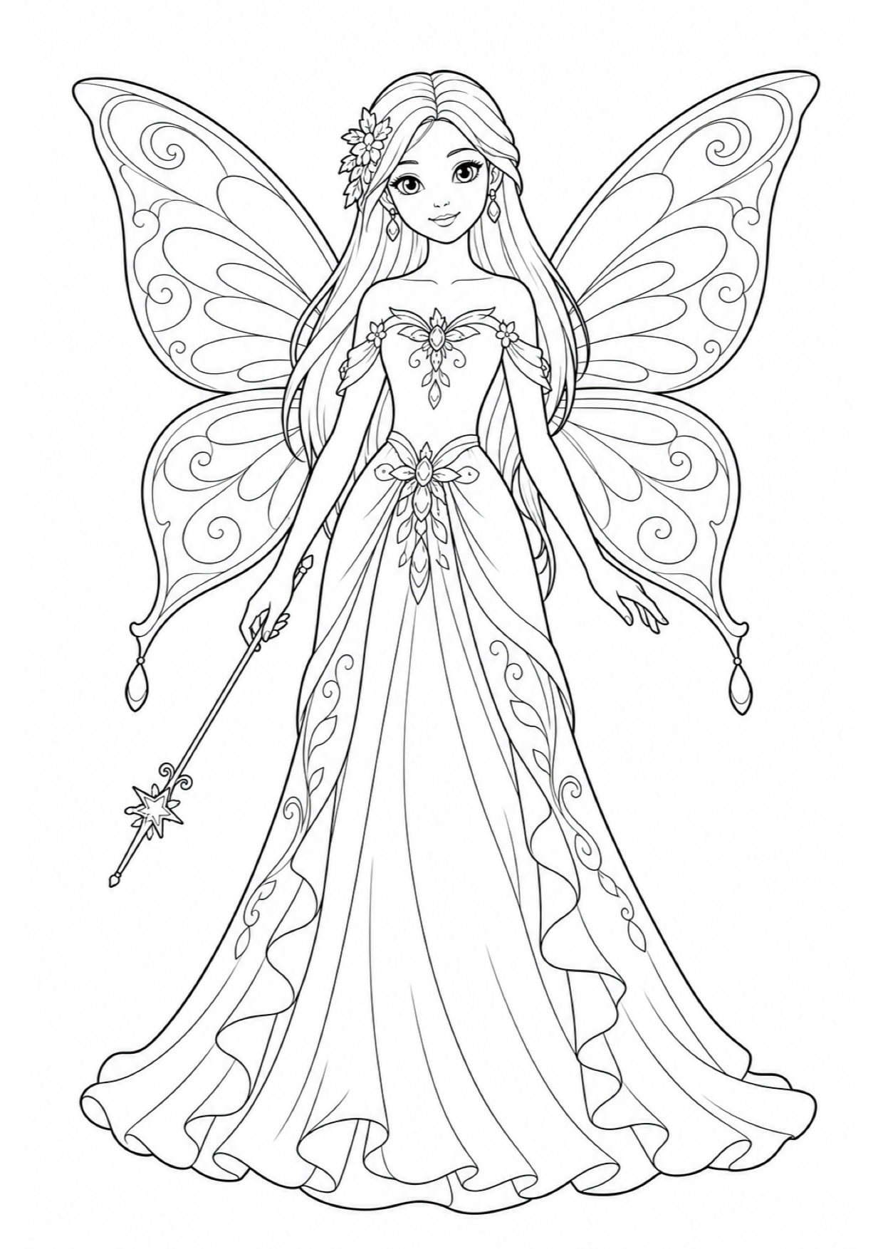 Dibujo de Hada para Colorear e Imprimir