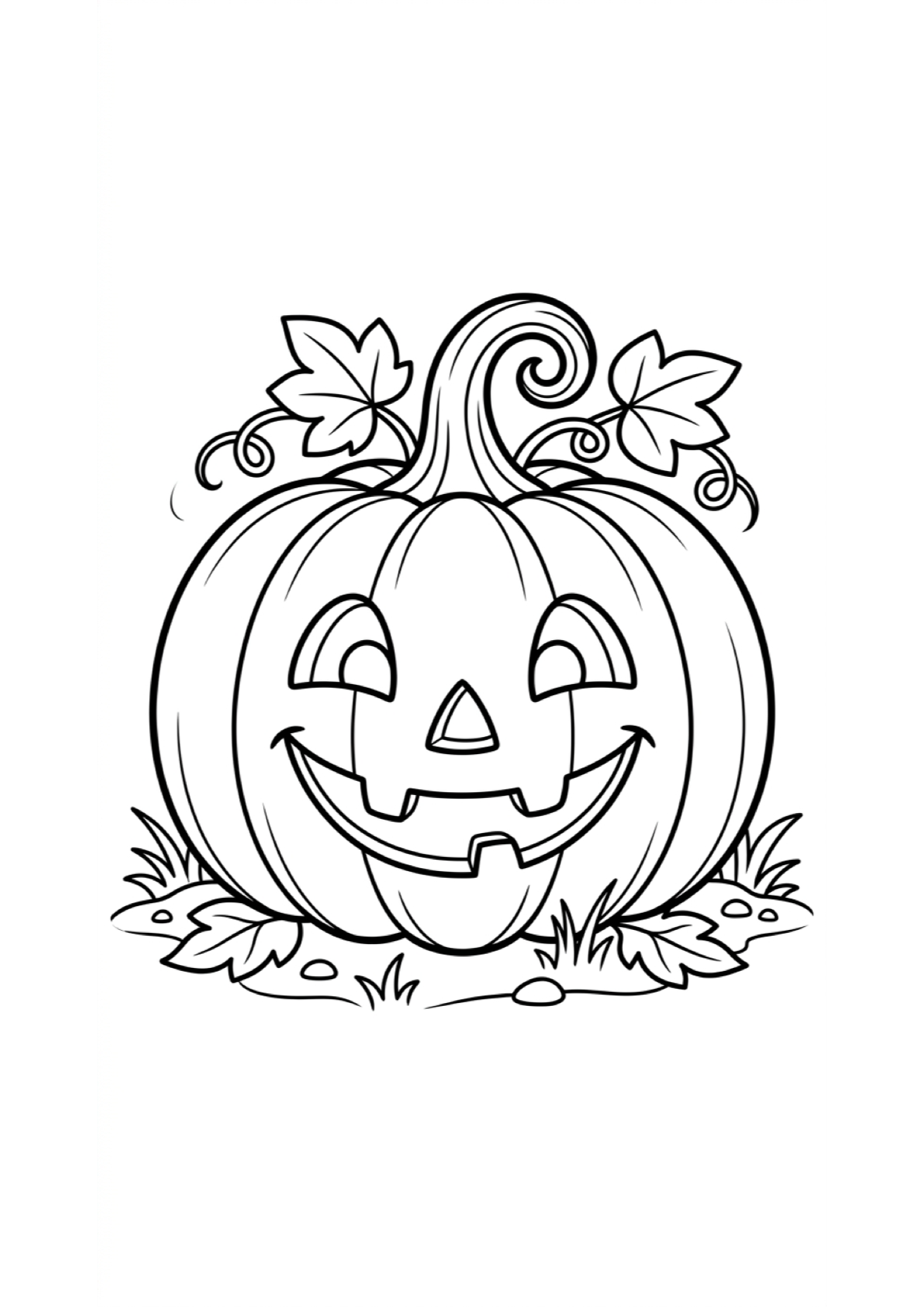Dibujo de Calabaza de Halloween para Colorear e Imprimir