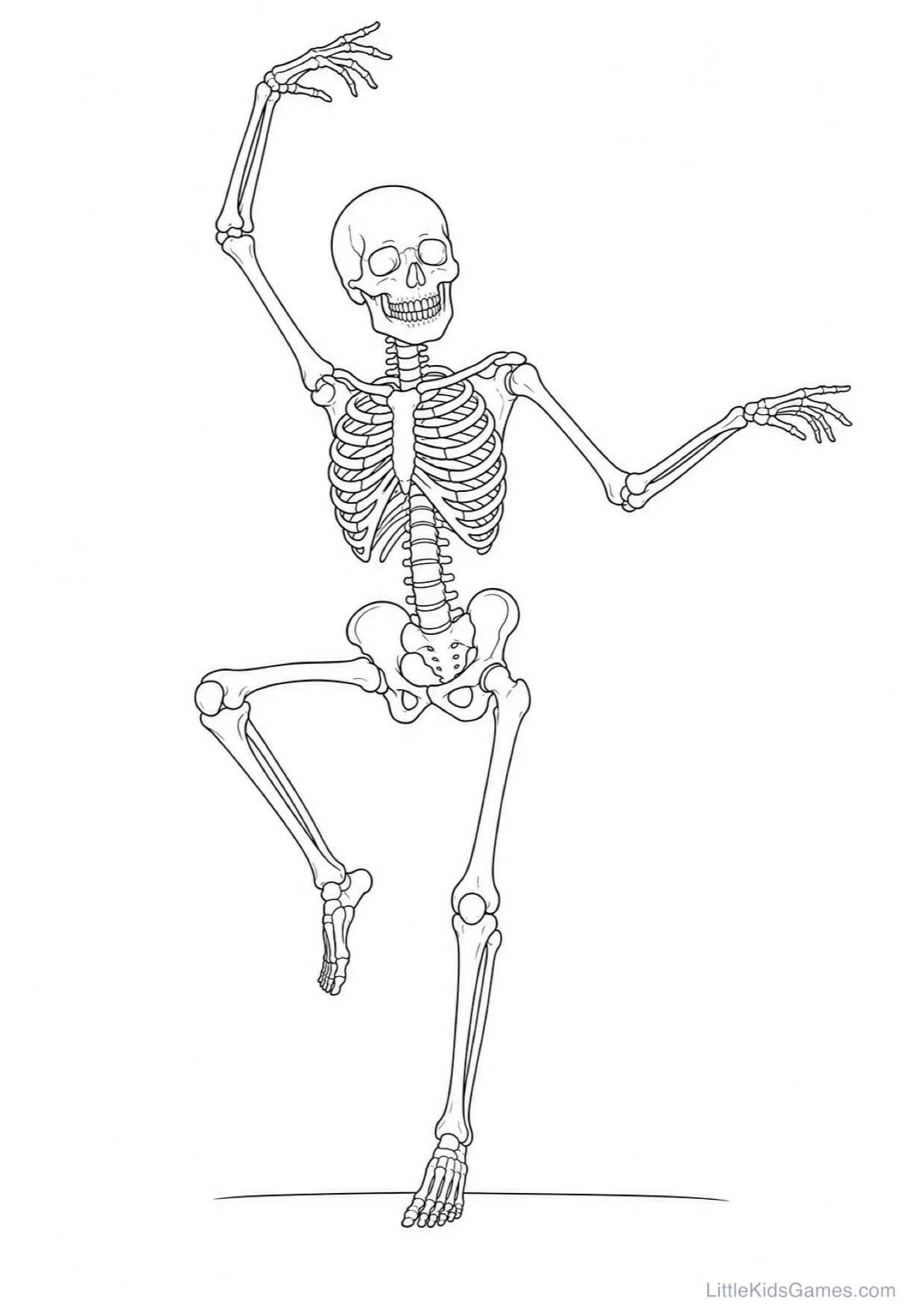 Skeleton Coloring Page to Print Free