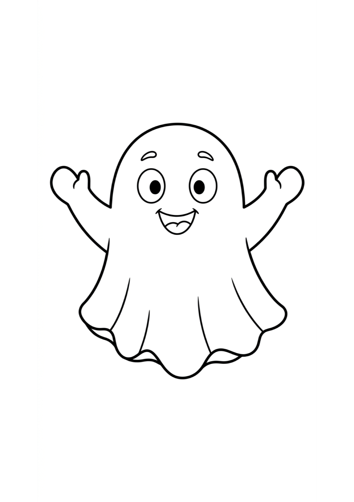 Dibujo de Fantasma de Halloween para Colorear e Imprimir