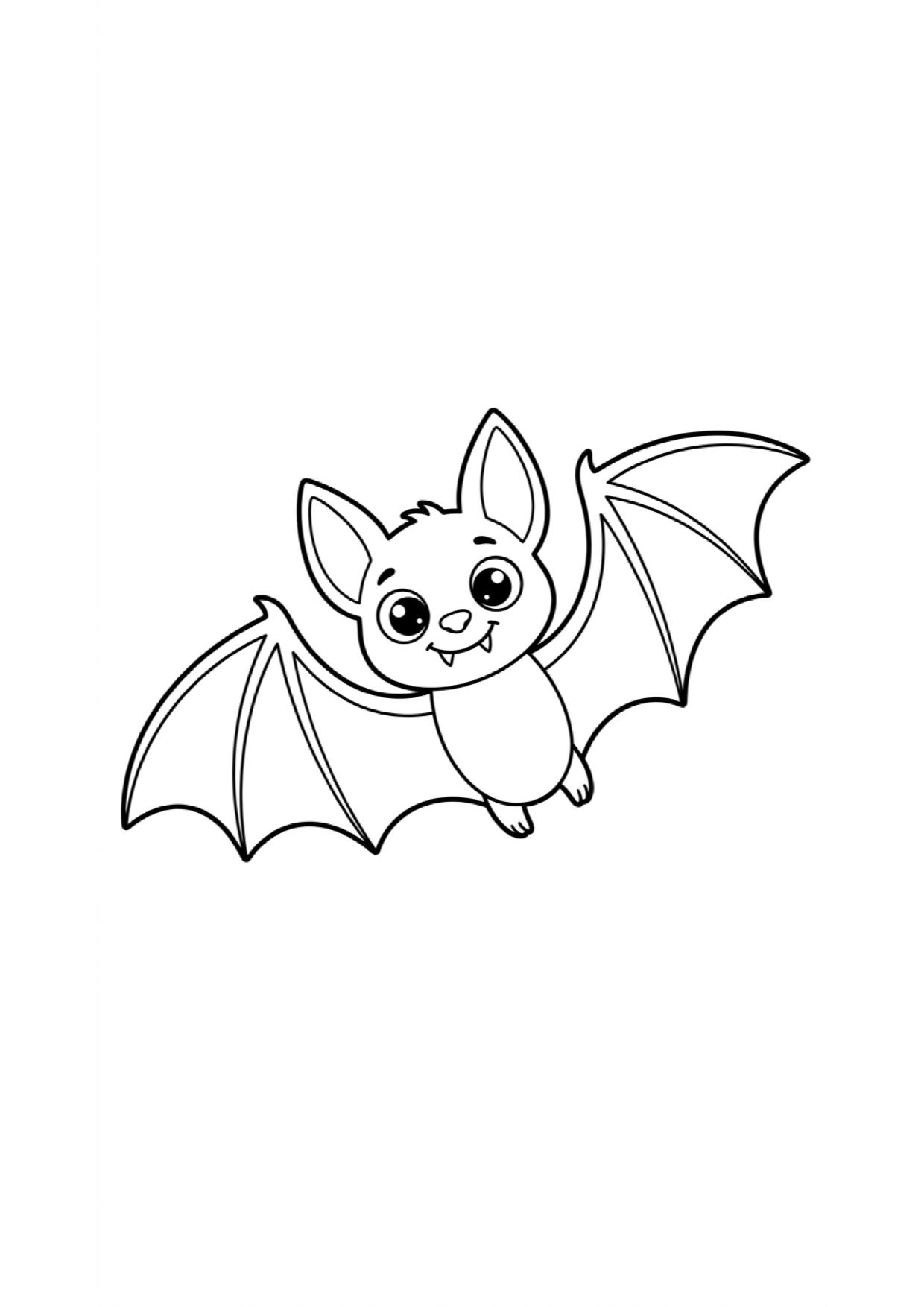 Dibujo de Murciélago de Halloween para Colorear e Imprimir