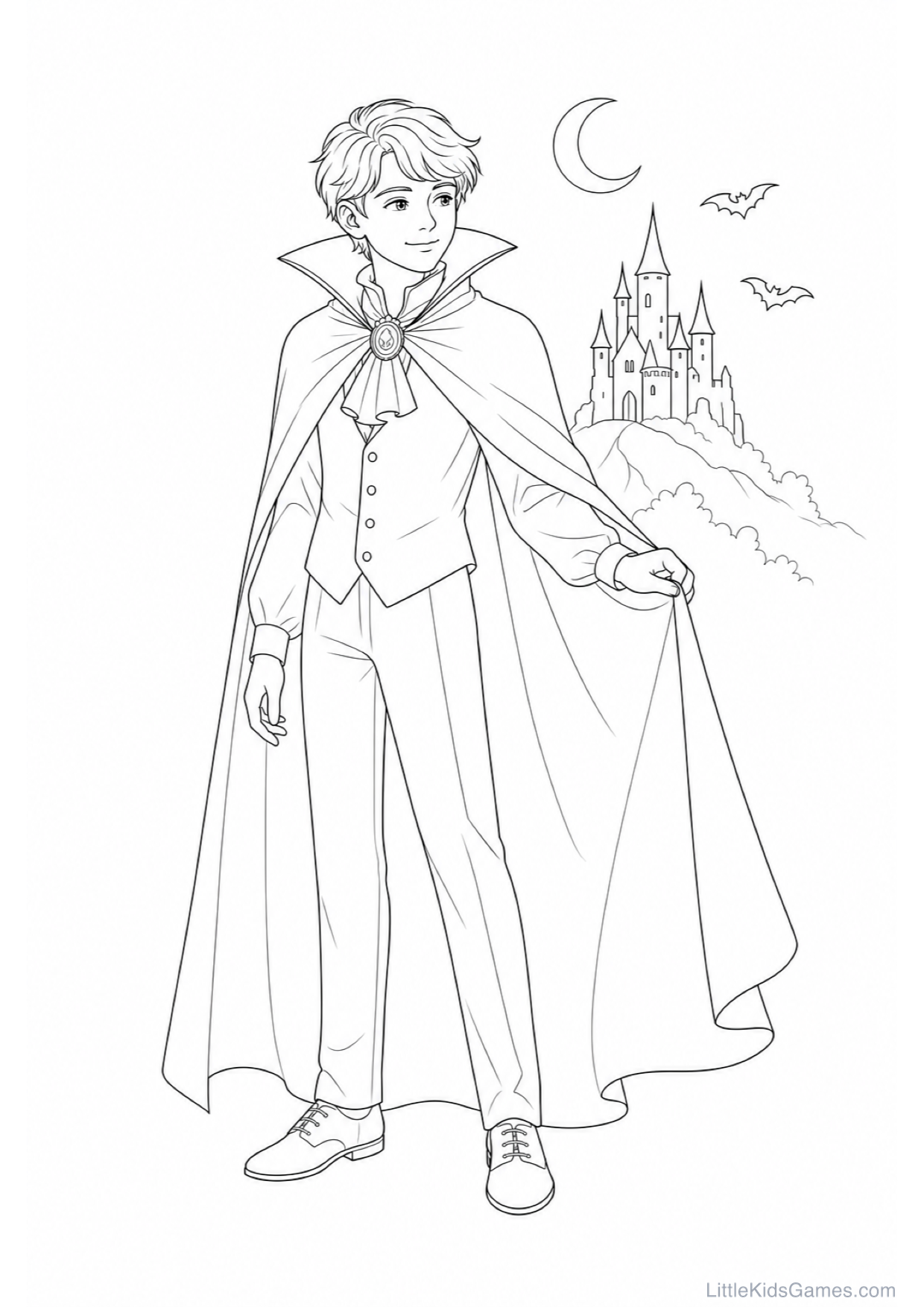 Vampire Coloring Page to Print Free