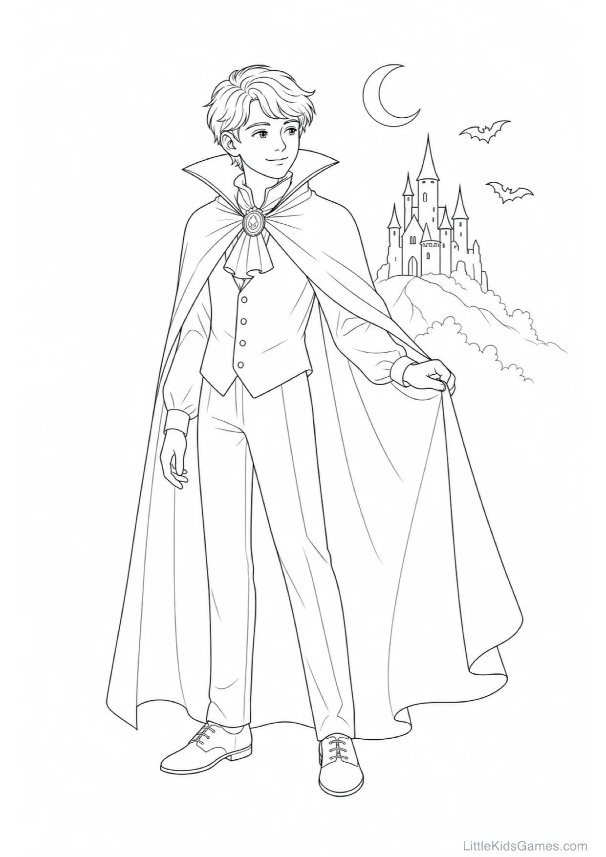 Vampire Coloring Page to Print Free