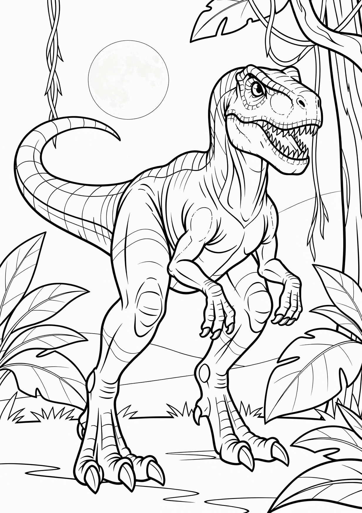 Indoraptor Coloring Page for Ages 6 and Up